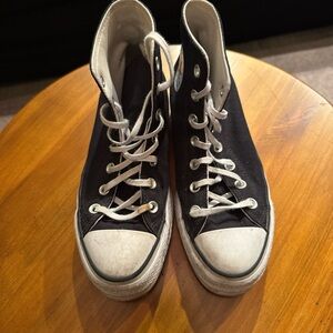 Converse White and Black High-Top Canvas Sneakers